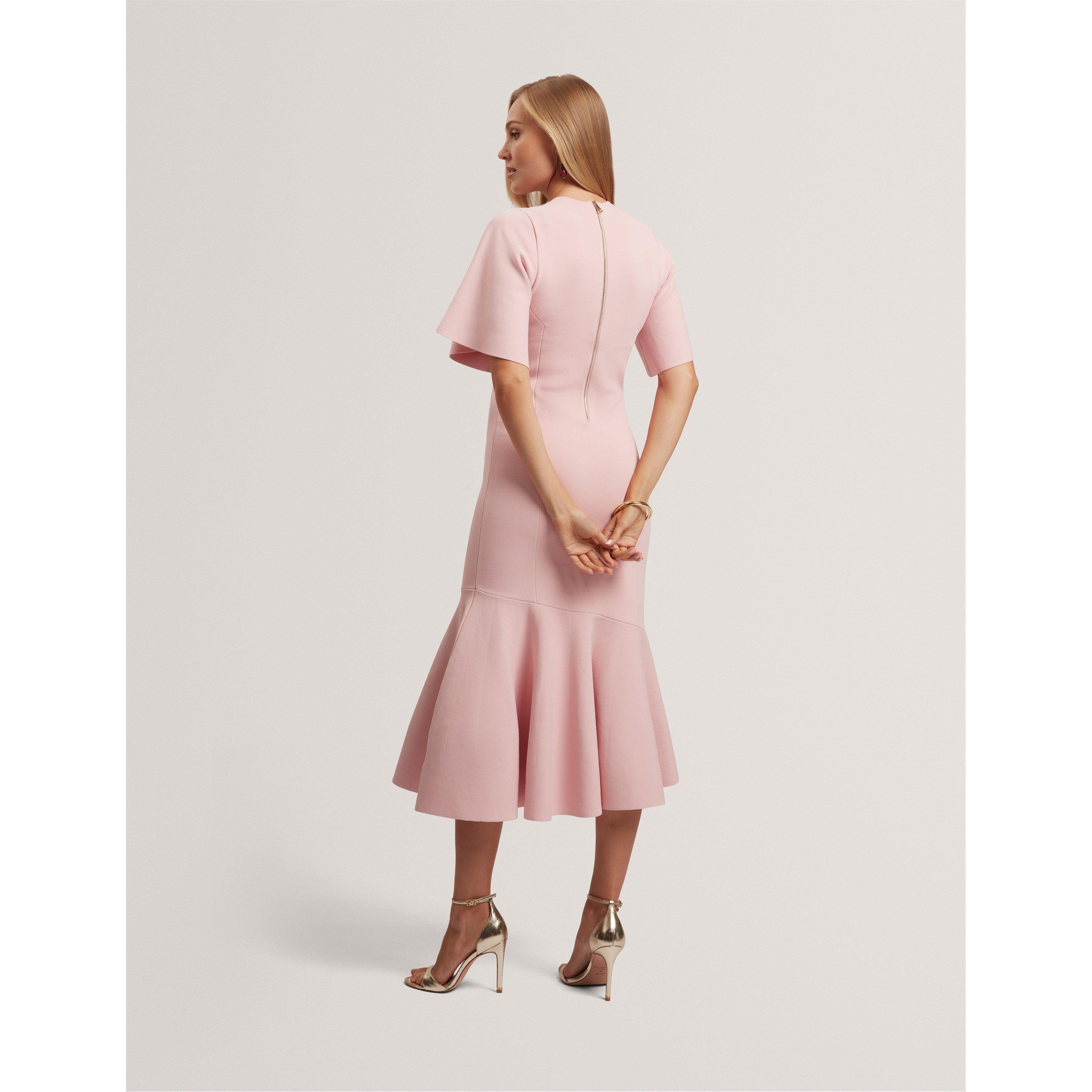 Short Sleeve Midi Knitted Jumper Dress