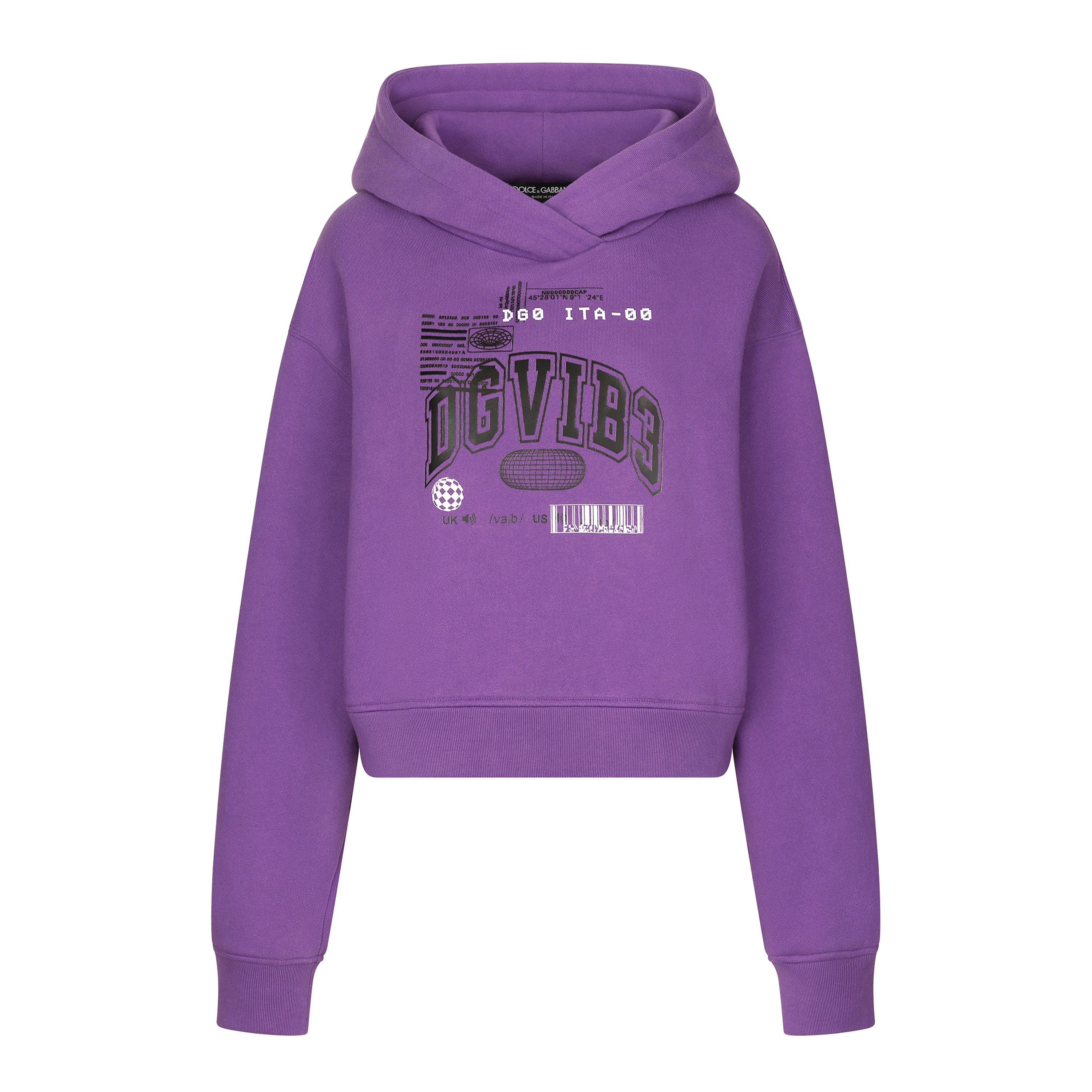 Dg Vib3 Long-Sleeved Cotton Jersey Hoodie