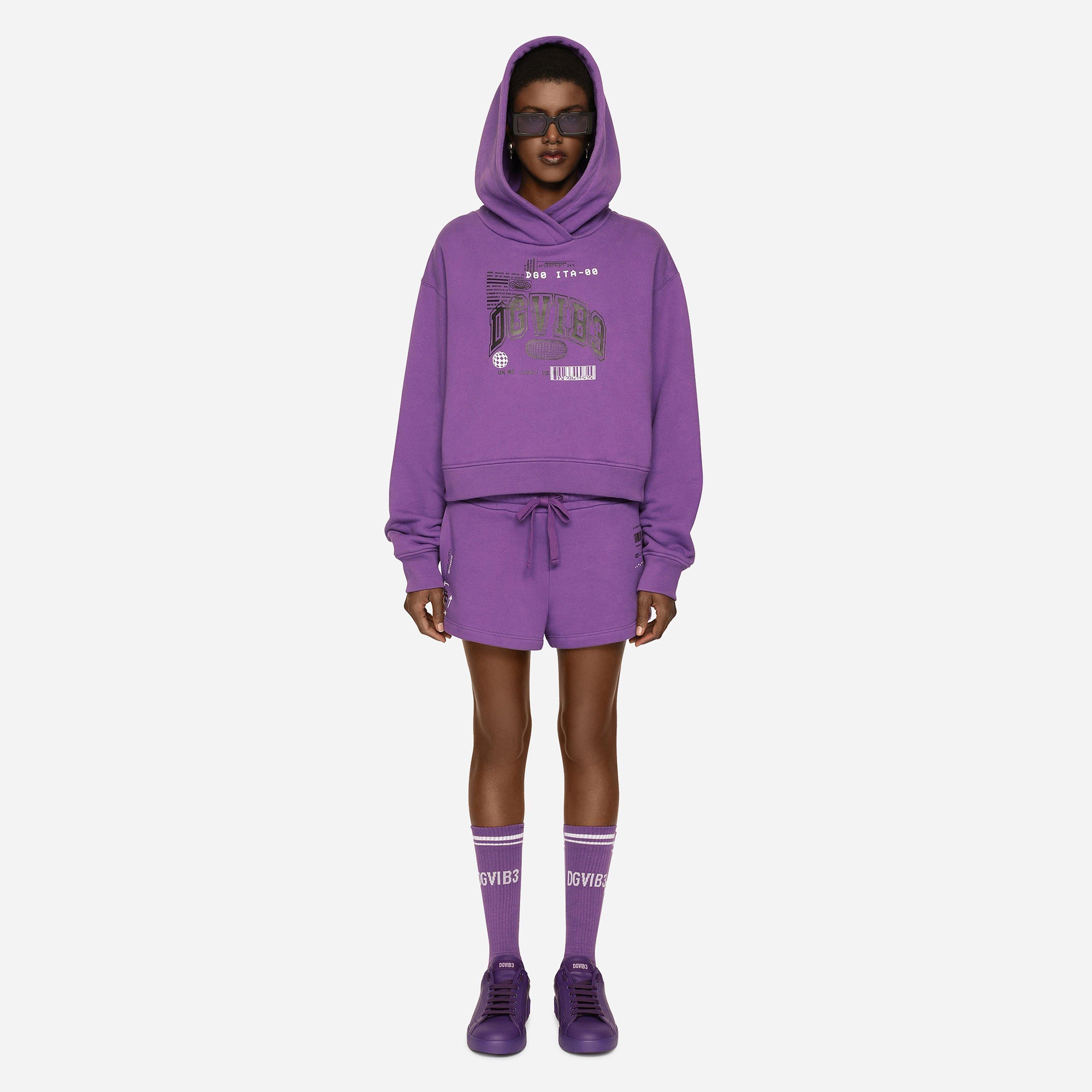 Dg Vib3 Long-Sleeved Cotton Jersey Hoodie