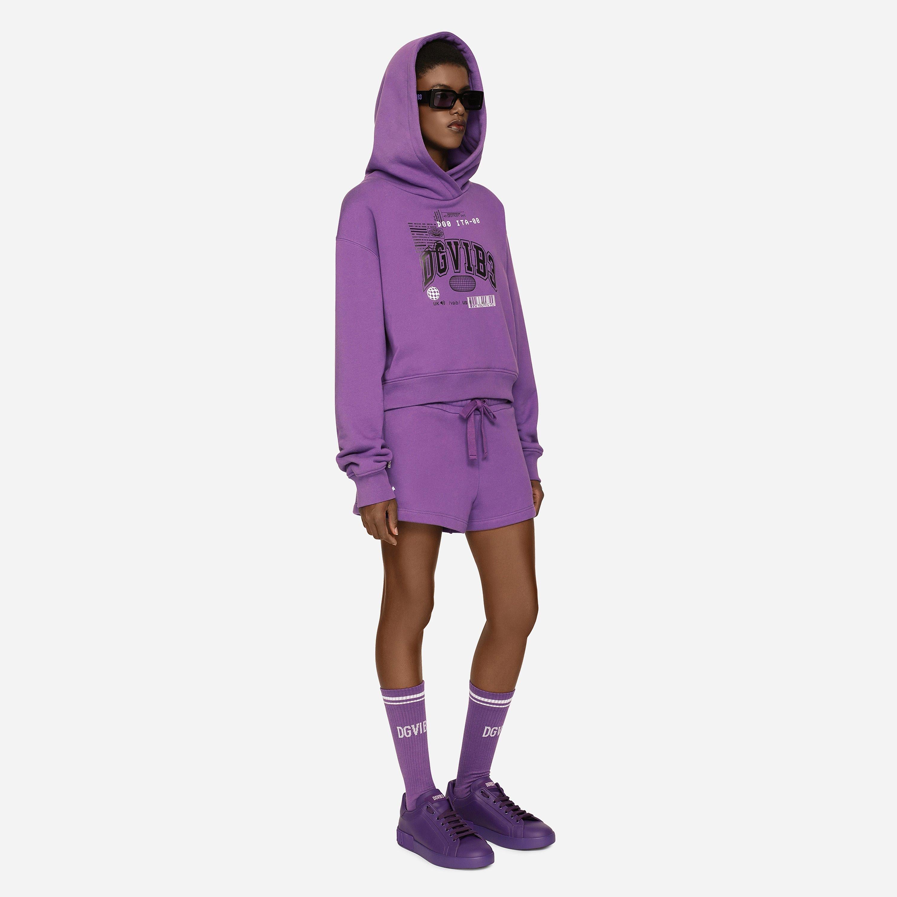 Dg Vib3 Long-Sleeved Cotton Jersey Hoodie