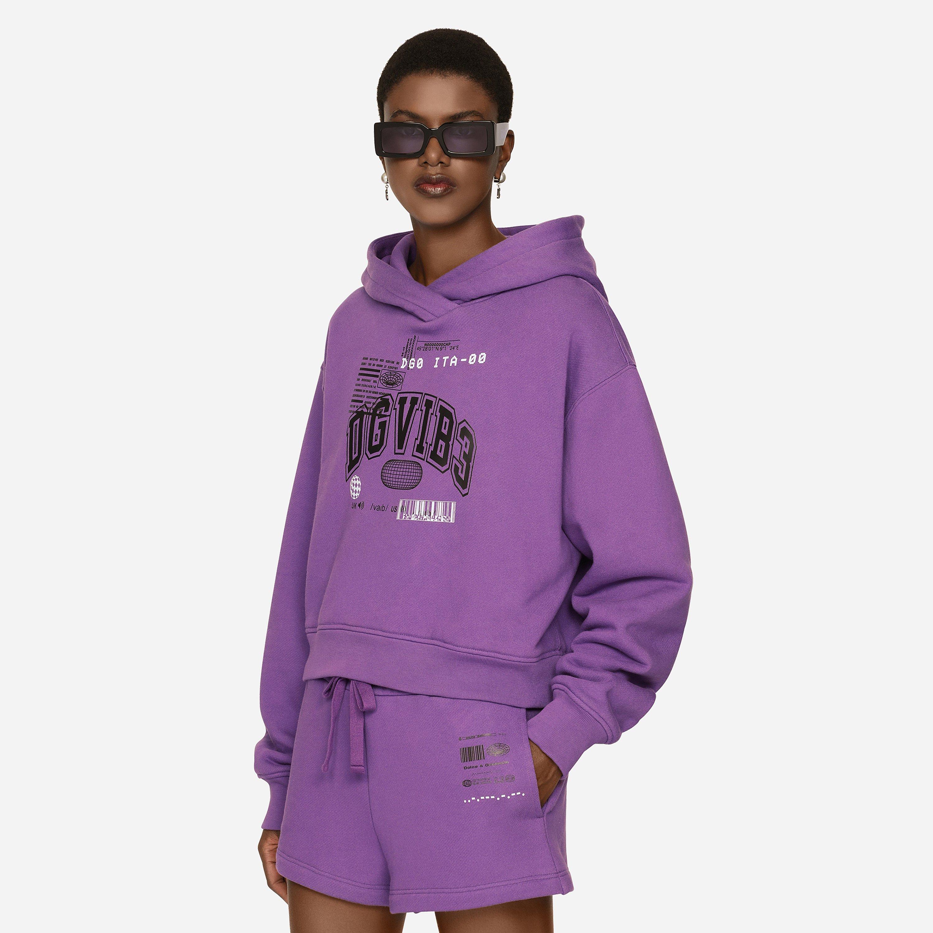 Dg Vib3 Long-Sleeved Cotton Jersey Hoodie