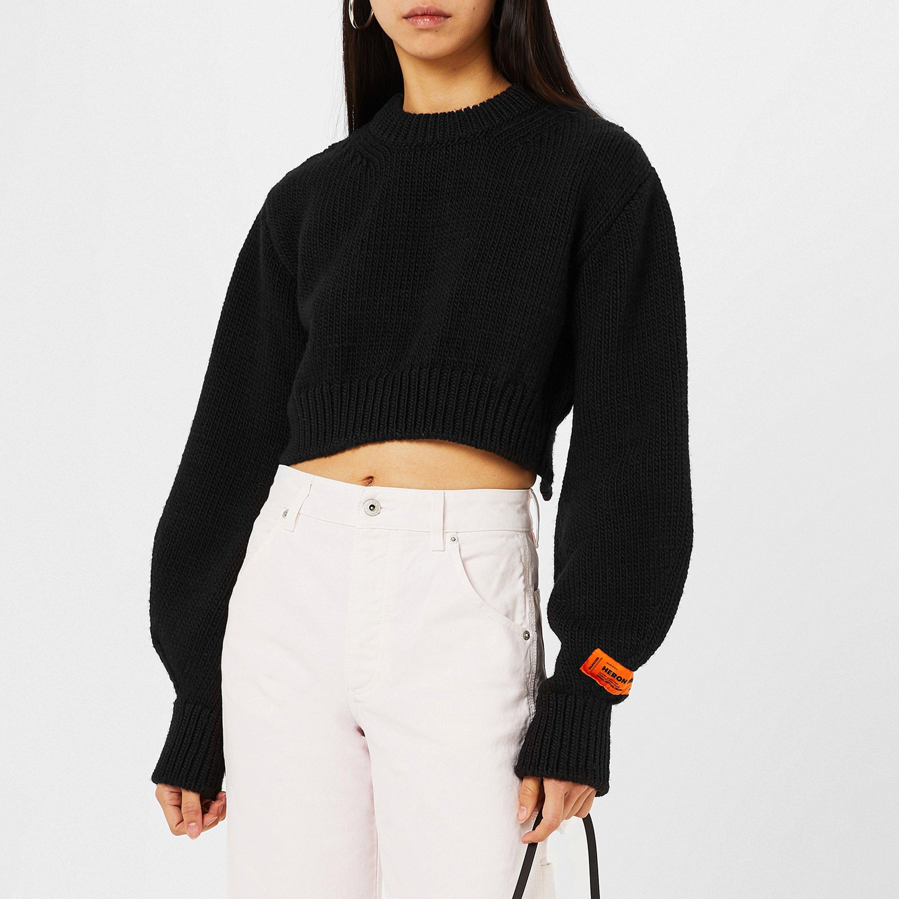 Backless Cut Out Crewneck Sweater