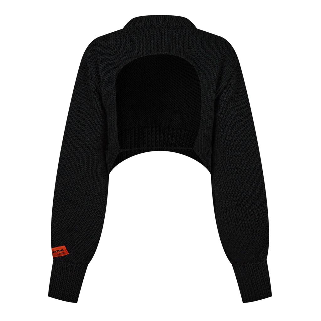 Backless Cut Out Crewneck Sweater