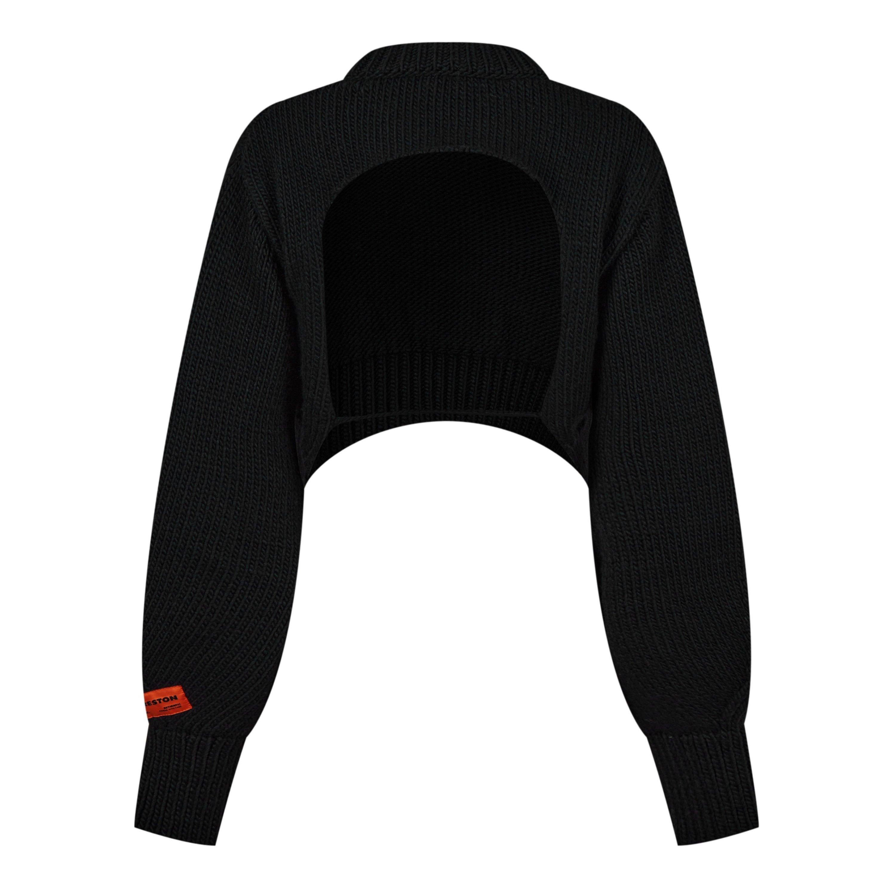 Backless Cut Out Crewneck Sweater