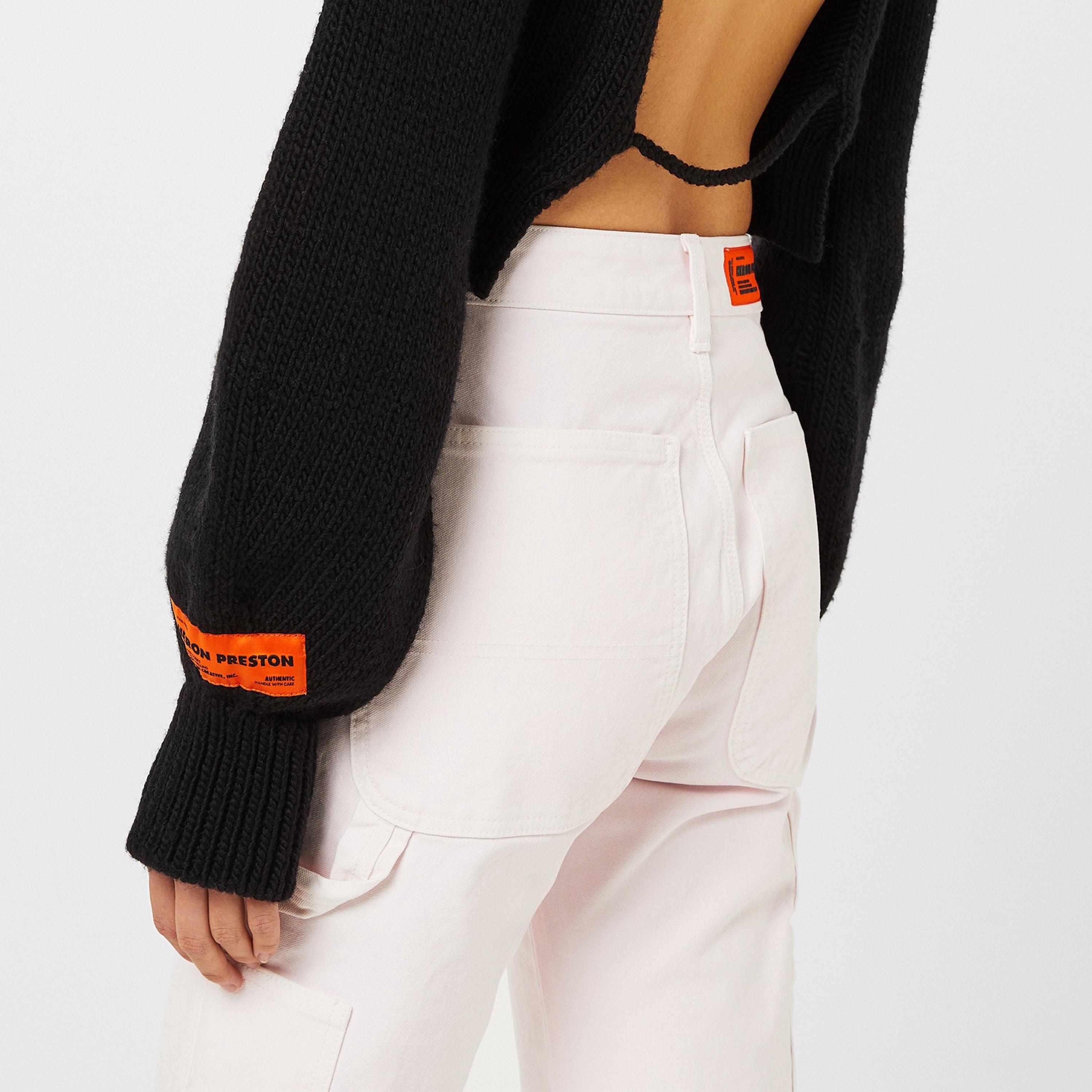 Backless Cut Out Crewneck Sweater