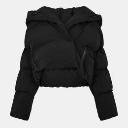 W-Iley-T1 Hooded Long Sleeve Short Puffer Jacket