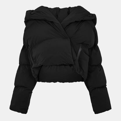 W-Iley-T1 Hooded Long Sleeve Short Puffer Jacket
