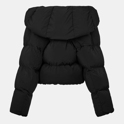 W-Iley-T1 Hooded Long Sleeve Short Puffer Jacket