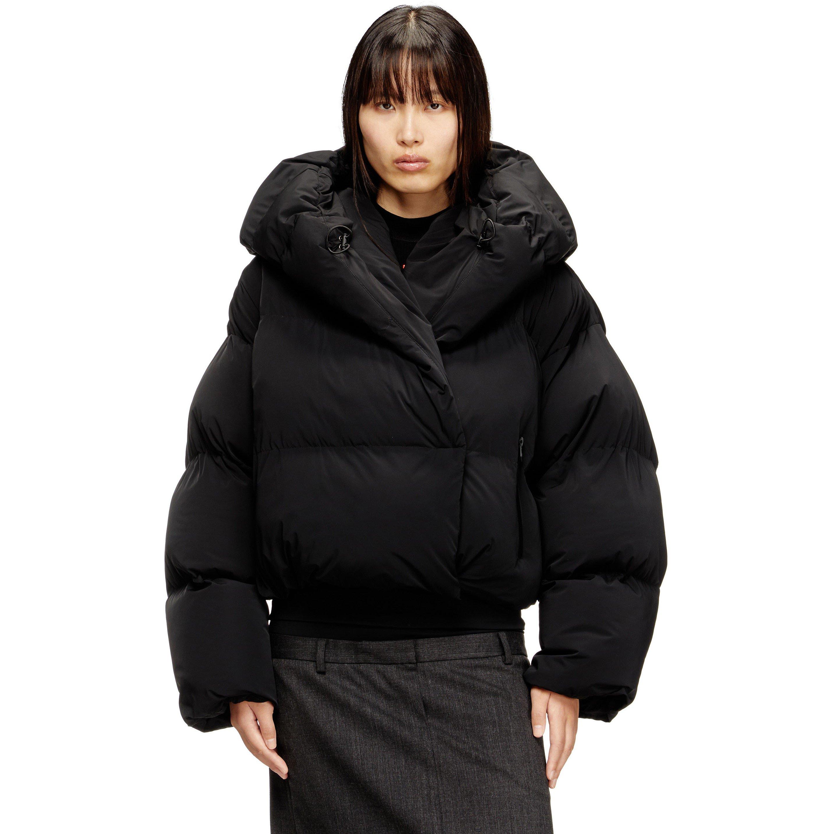 W-Iley-T1 Hooded Long Sleeve Short Puffer Jacket