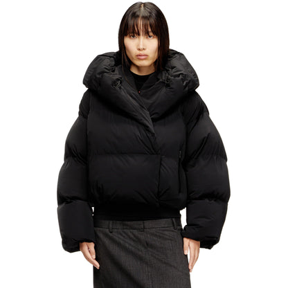 W-Iley-T1 Hooded Long Sleeve Short Puffer Jacket