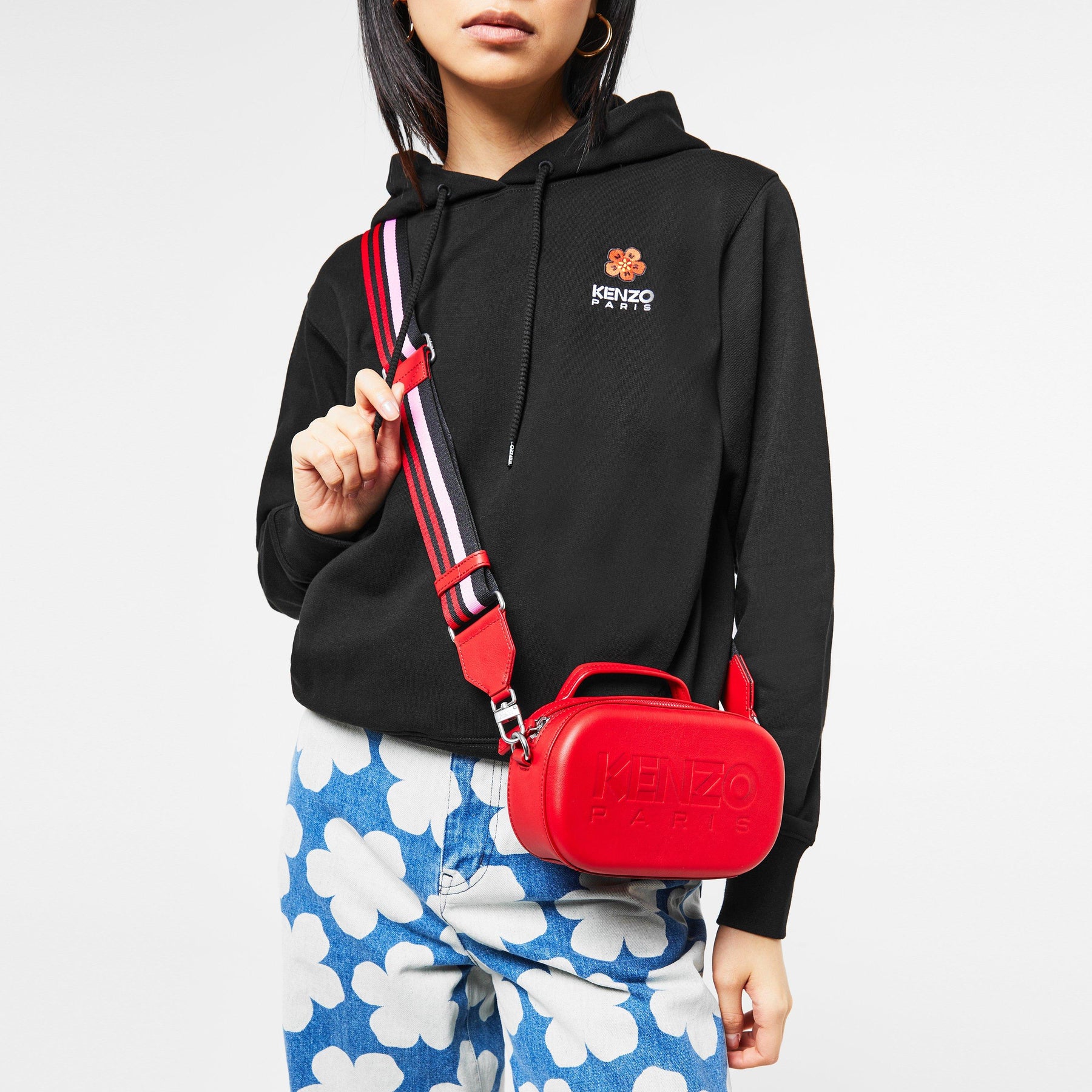 Floral-Applique Hoodie