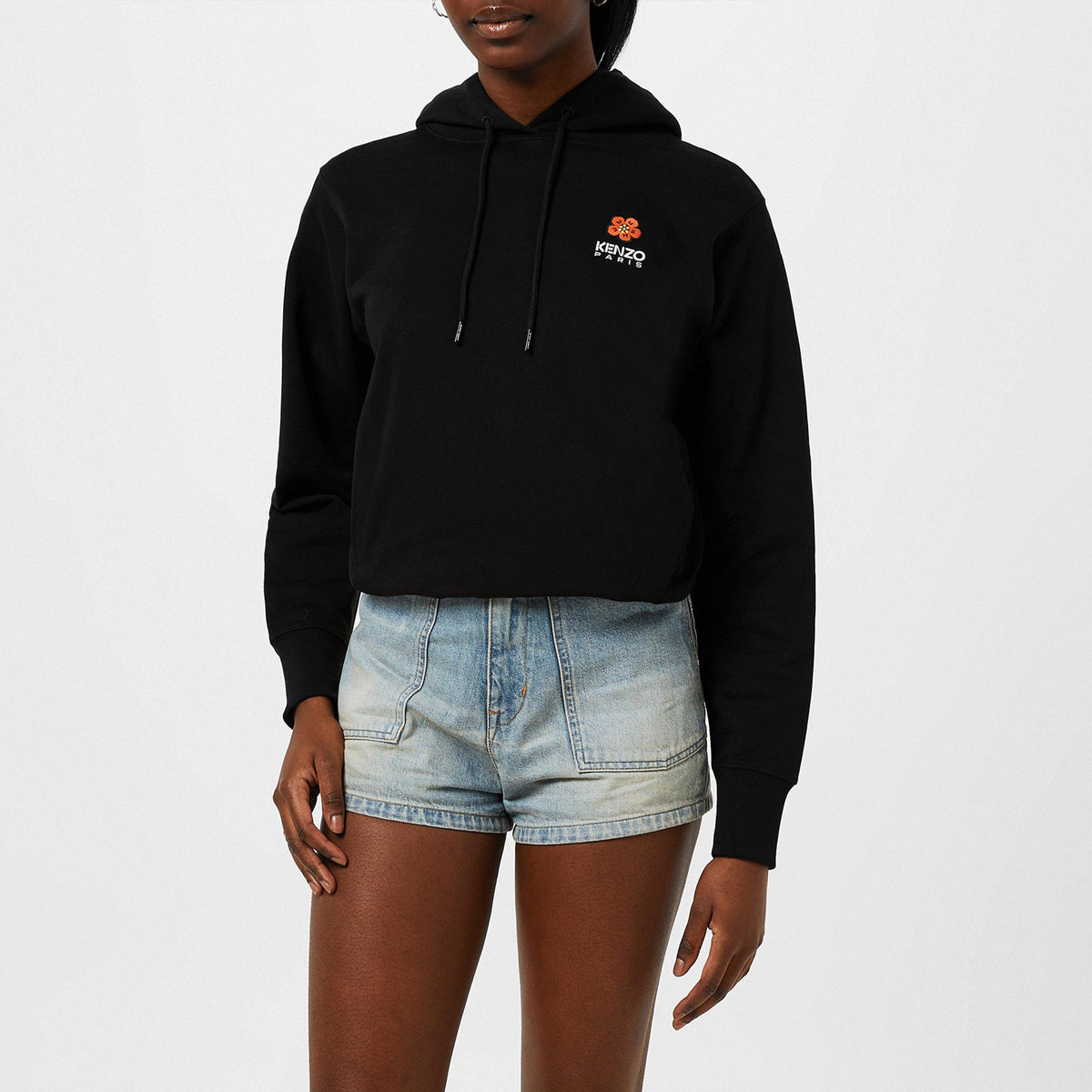 Floral-Applique Hoodie