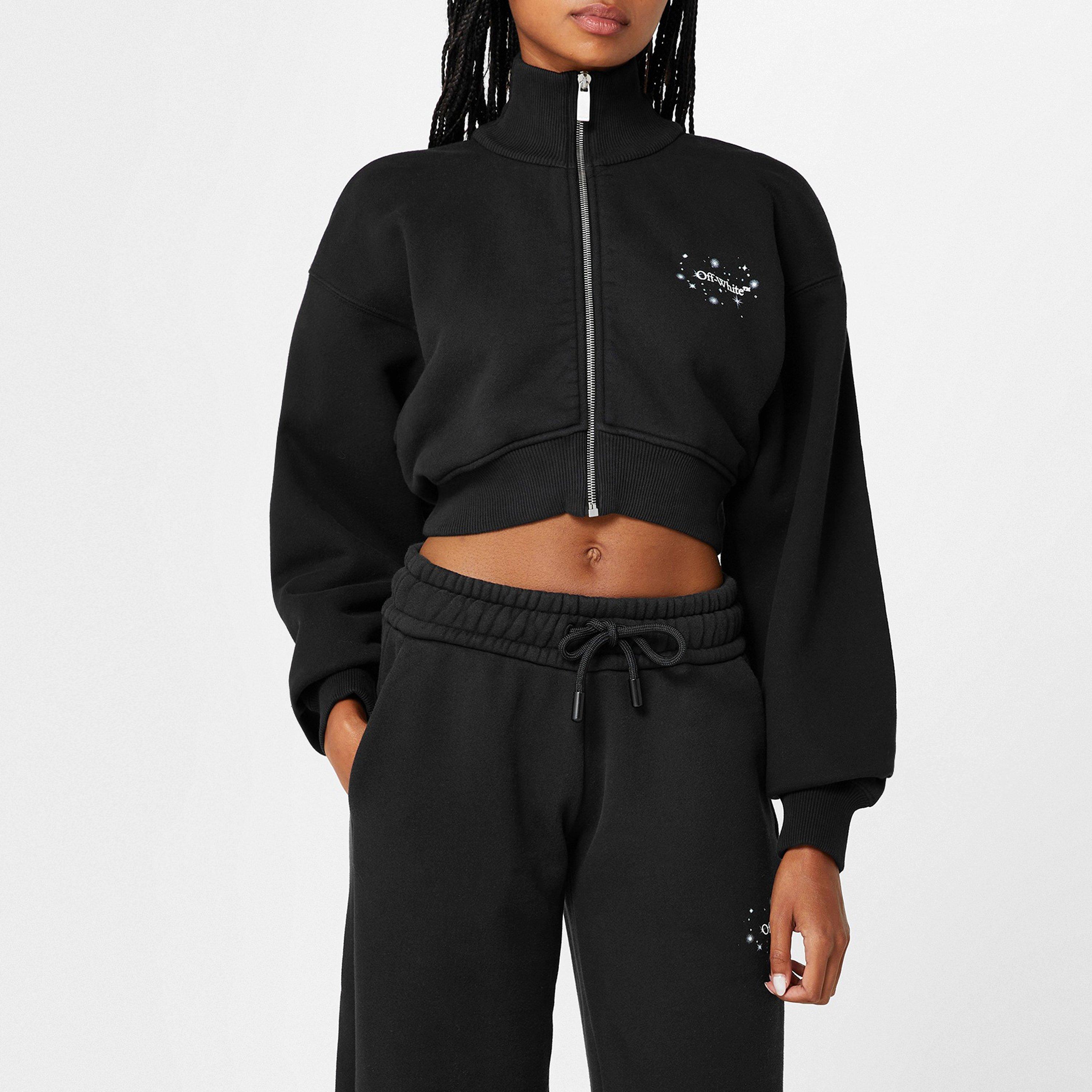 Bling Stars Arrow Cropped Hoodie