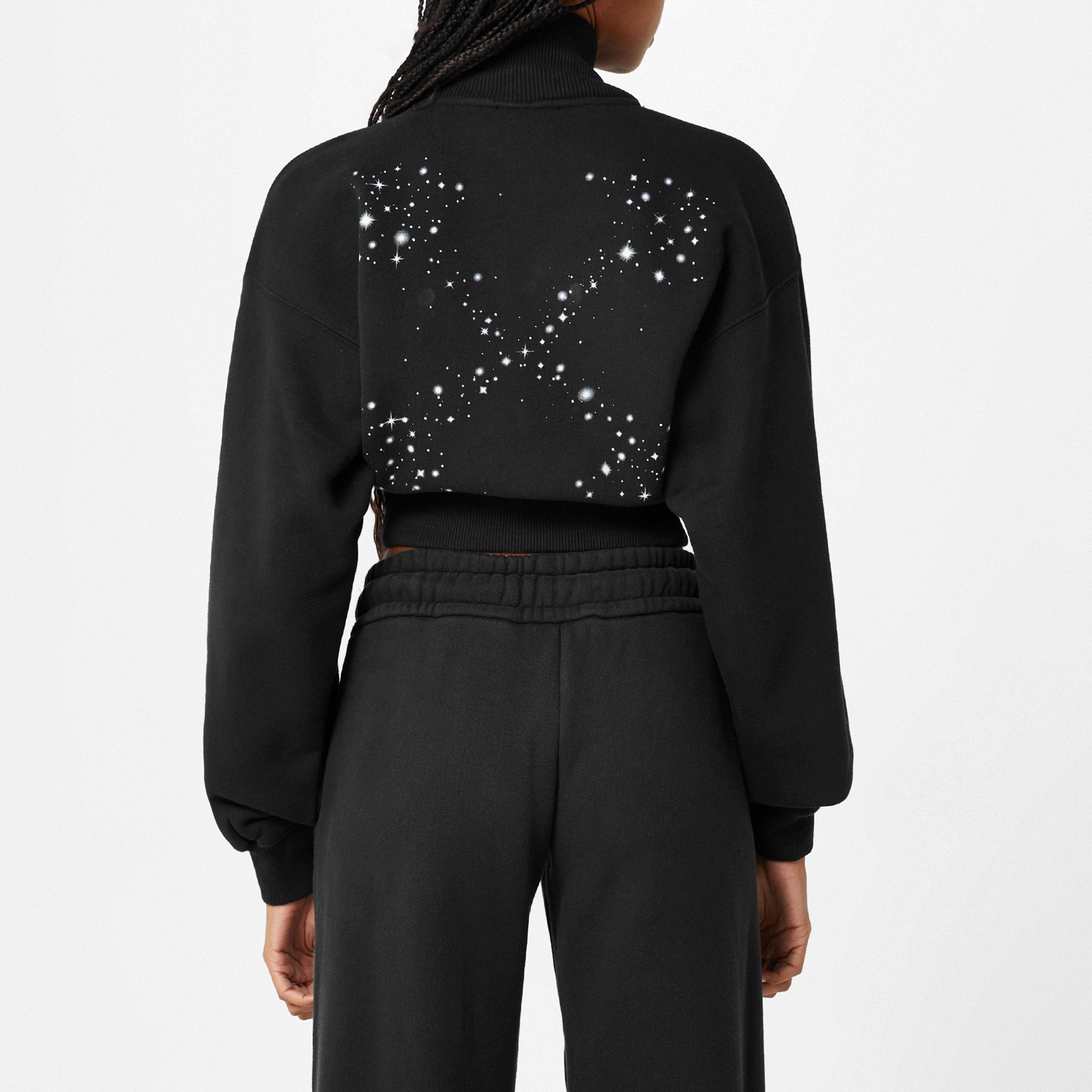 Bling Stars Arrow Cropped Hoodie