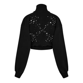 Bling Stars Arrow Cropped Hoodie