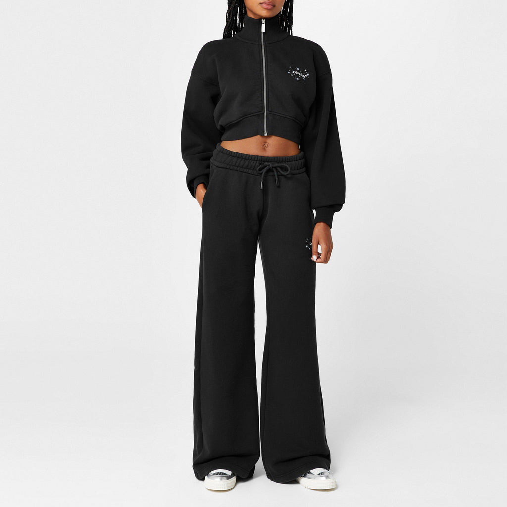 Bling Stars Arrow Cropped Hoodie