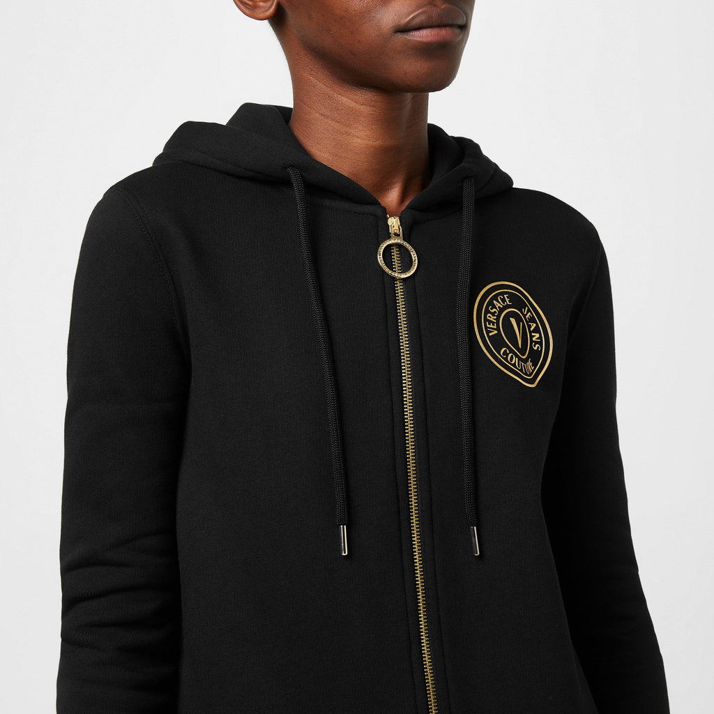 Round Logo Zip Hoodie