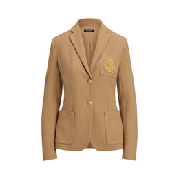 Anfisa Cotton Long Sleeve Monogram Blazer