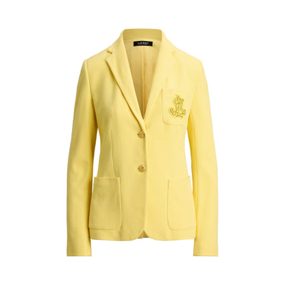 Anfisa Cotton Long Sleeve Monogram Blazer