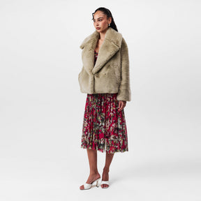 Plush Teddy Cropped Coat