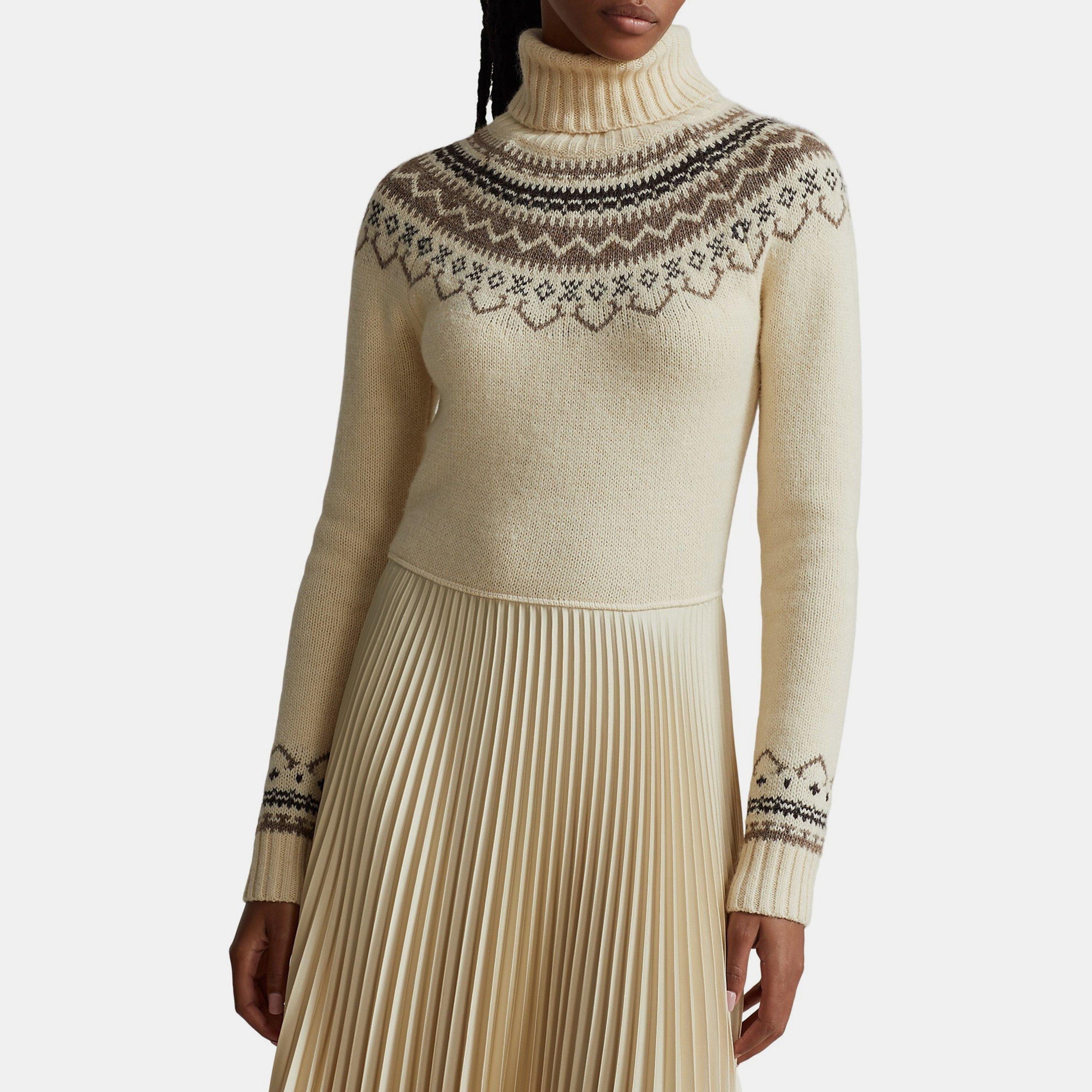 Bluen intarsia-knitted