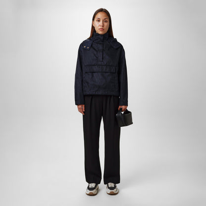 Jacquard Hooded Long Sleeve Rain Anorak