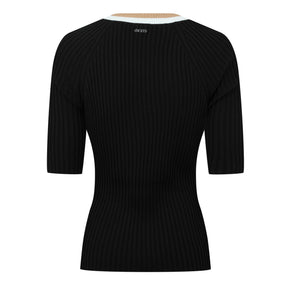 Women's Ribbed V-neck Knitted Top