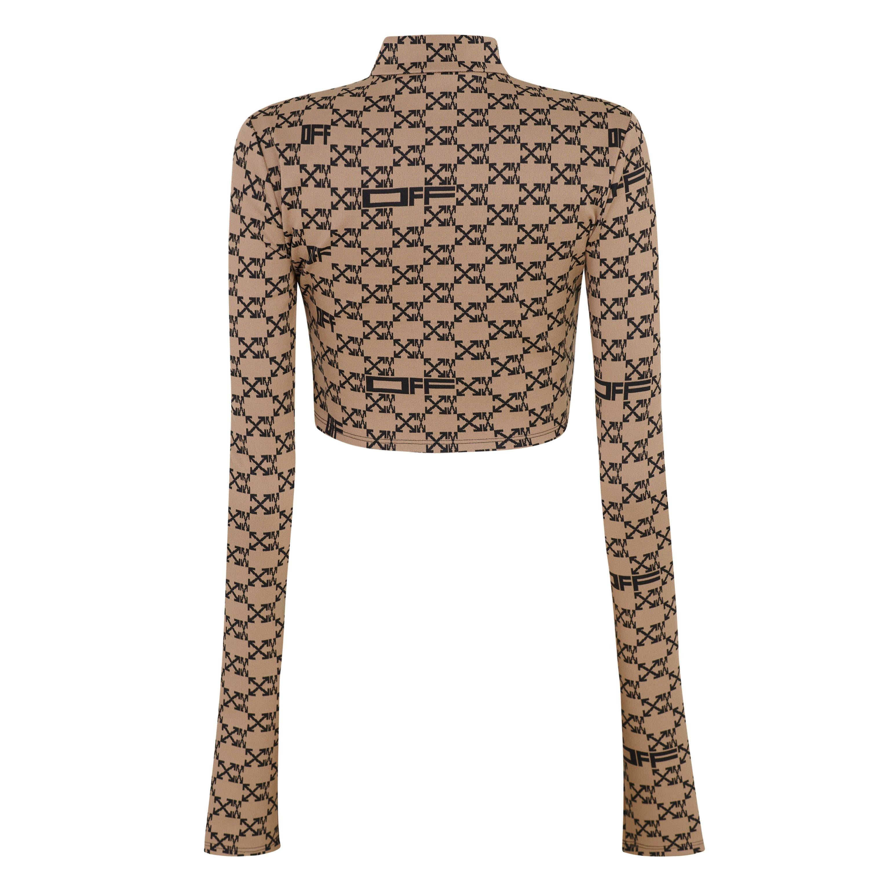 Cropped Mock Neck Long Sleeve Tracksuit Top
