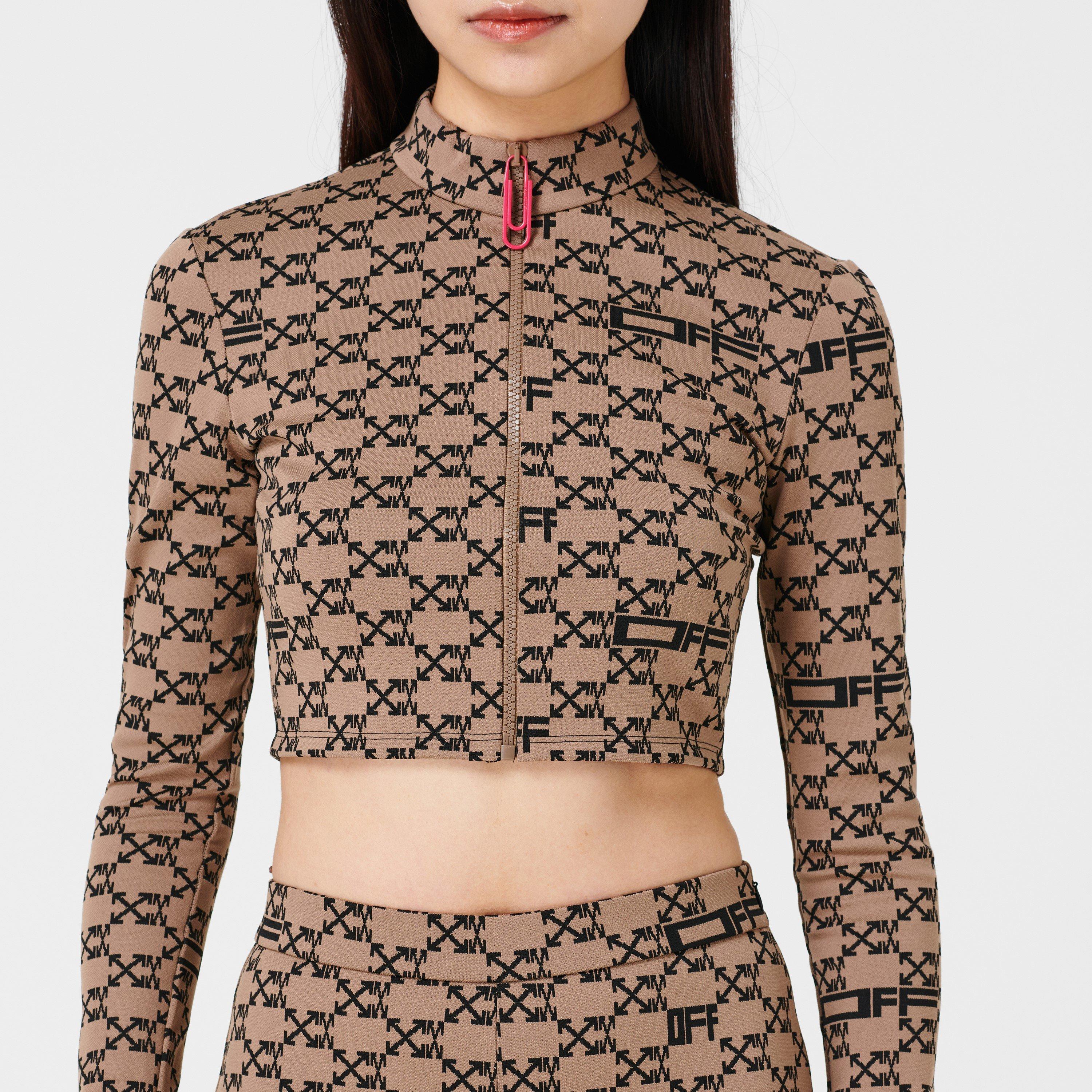 Cropped Mock Neck Long Sleeve Tracksuit Top