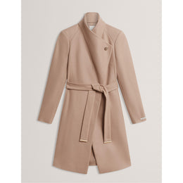 Rose Belted Midi Wool Long Sleeve Coat