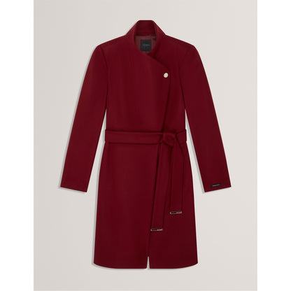 Rose Belted Midi Wool Long Sleeve Coat