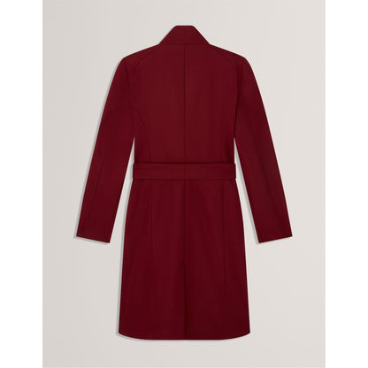 Rose Belted Midi Wool Long Sleeve Coat