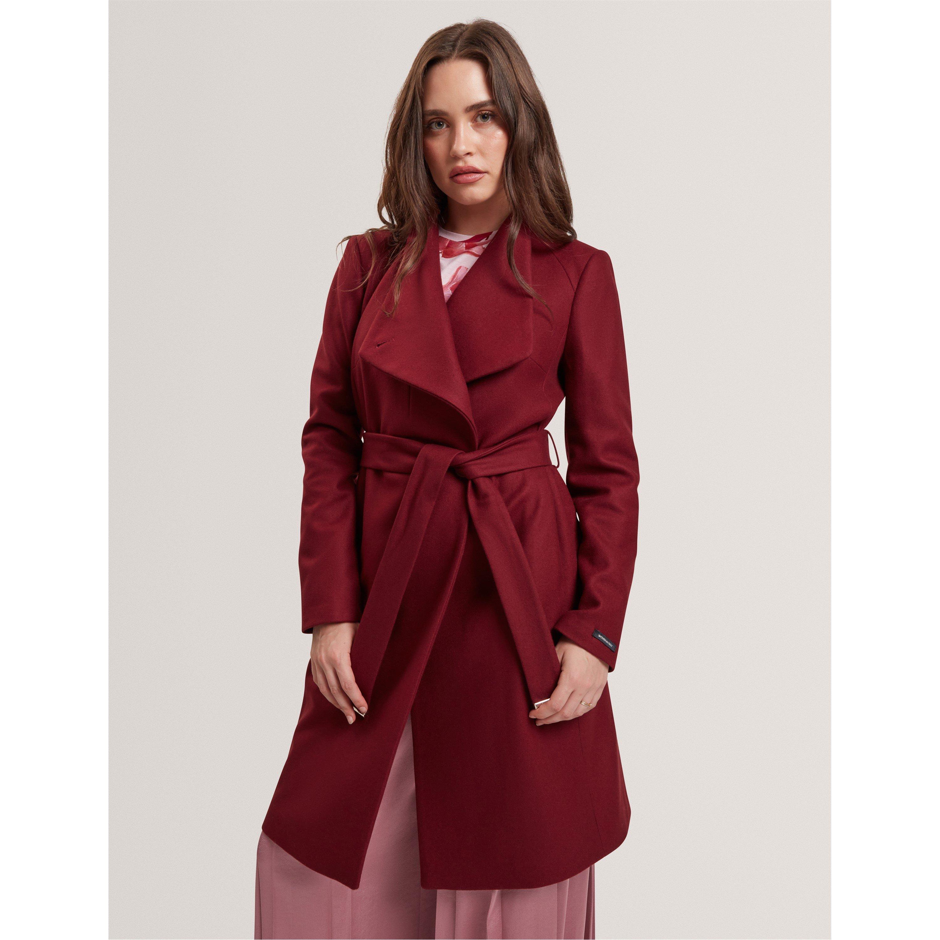 Rose Belted Midi Wool Long Sleeve Coat