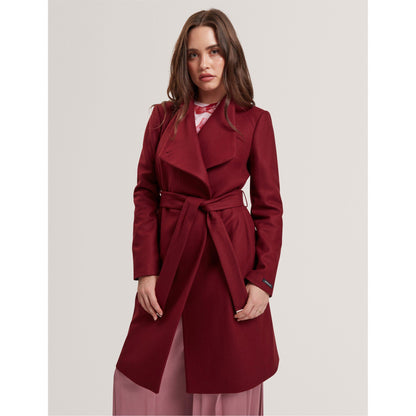 Rose Belted Midi Wool Long Sleeve Coat