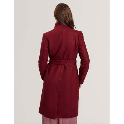 Rose Belted Midi Wool Long Sleeve Coat