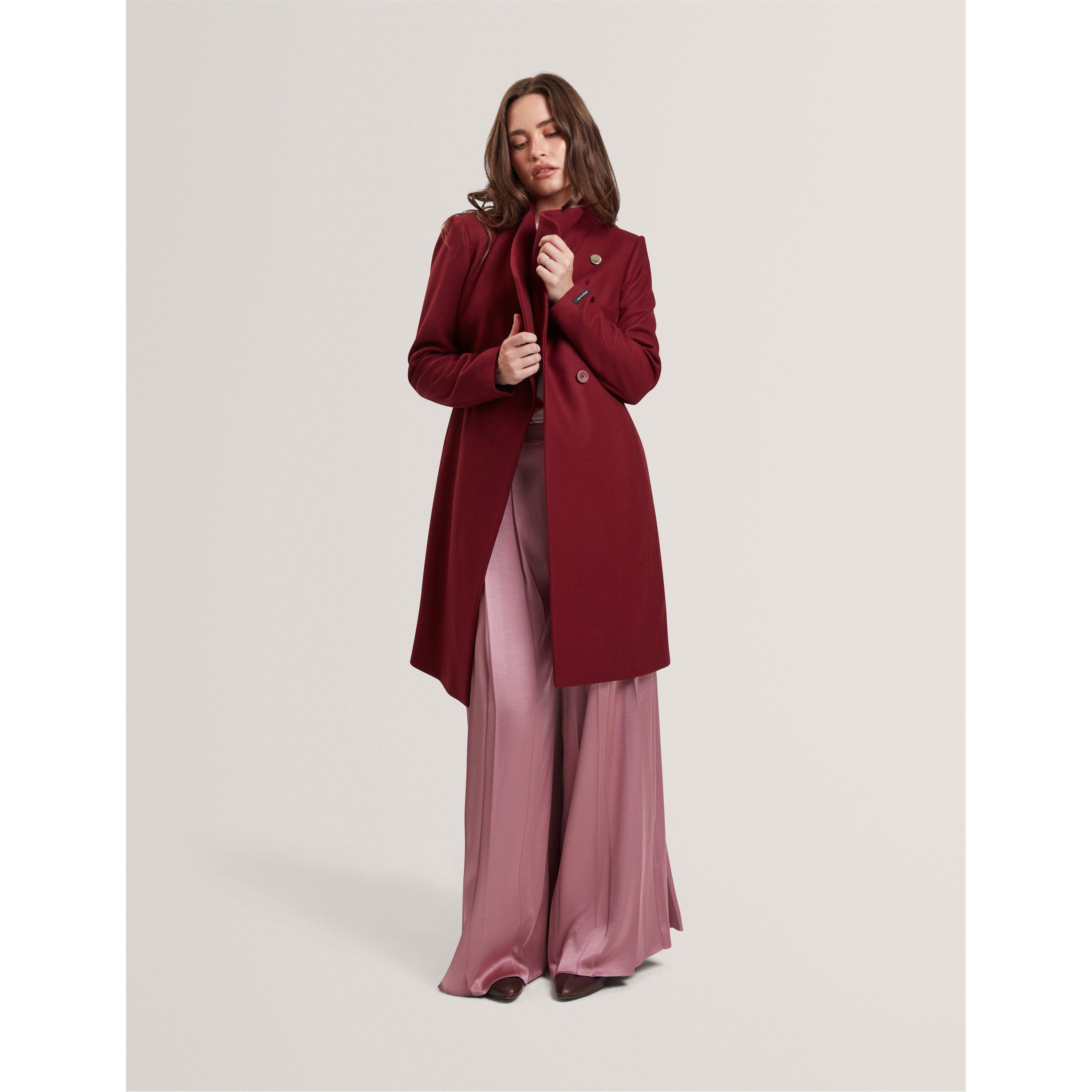 Rose Belted Midi Wool Long Sleeve Coat