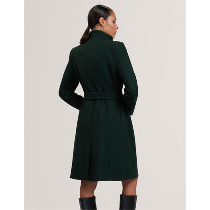 Rose Belted Midi Wool Long Sleeve Coat