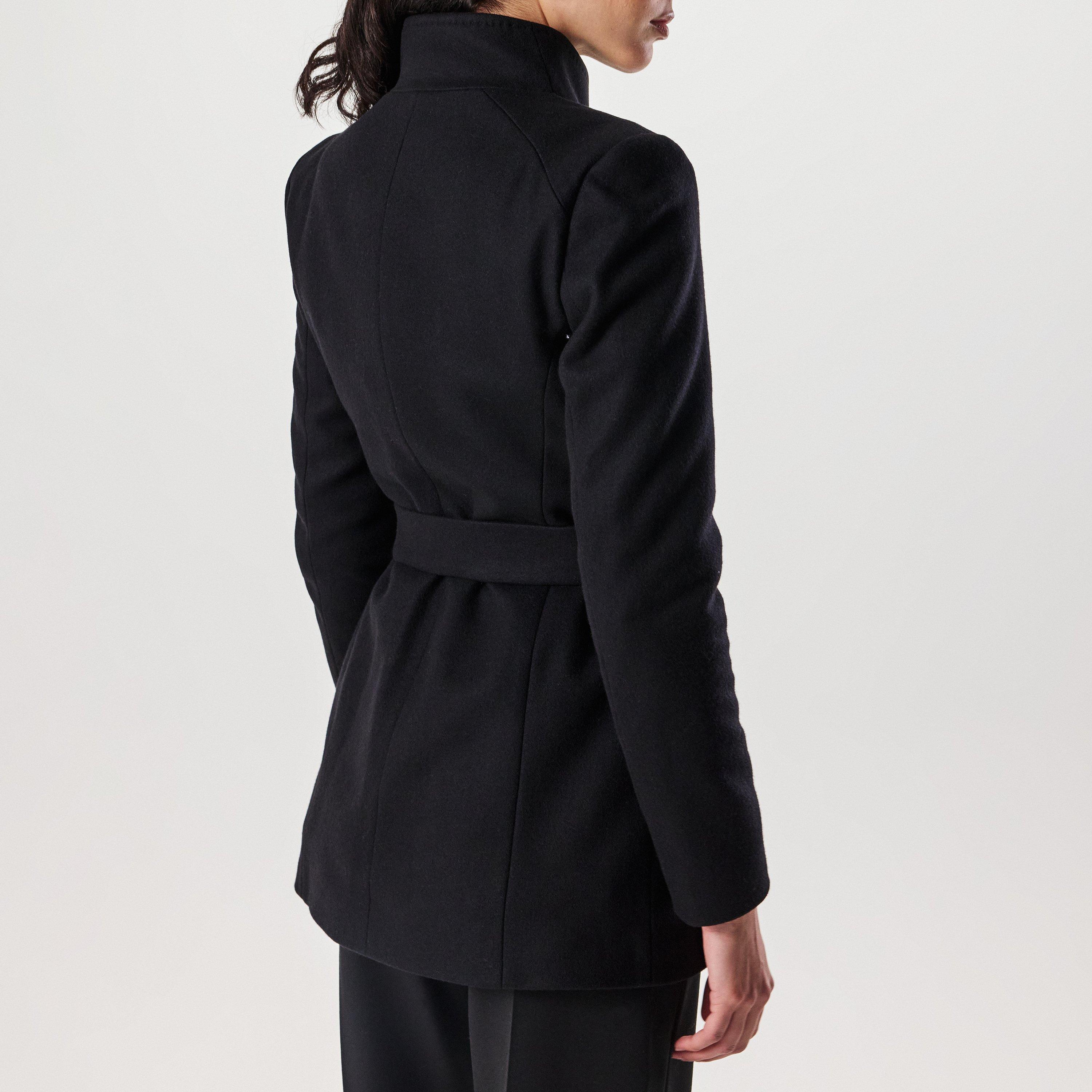 Wool Short Belted Overcoat
