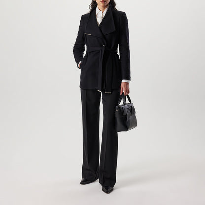 Wool Short Belted Overcoat