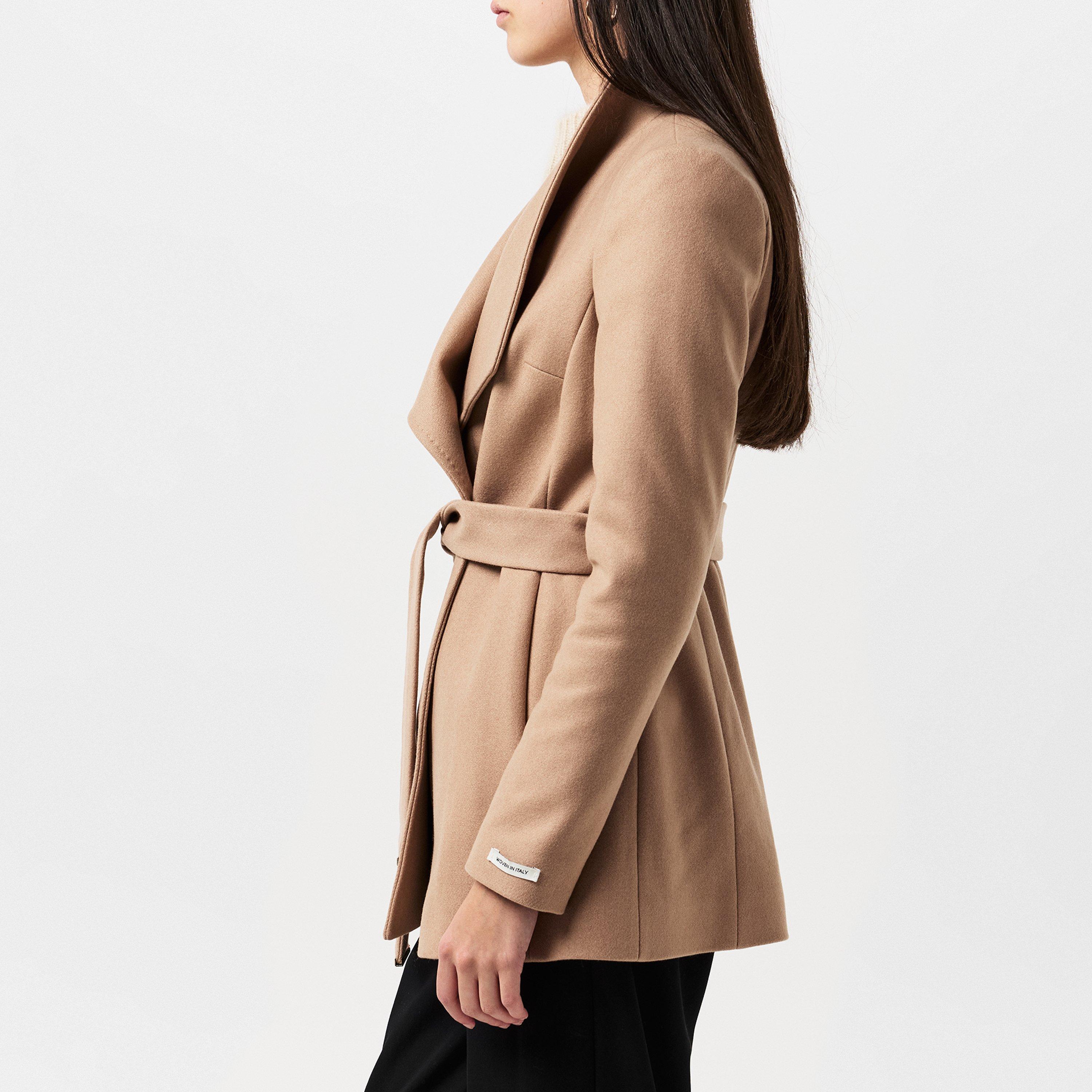 Wool Short Belted Overcoat