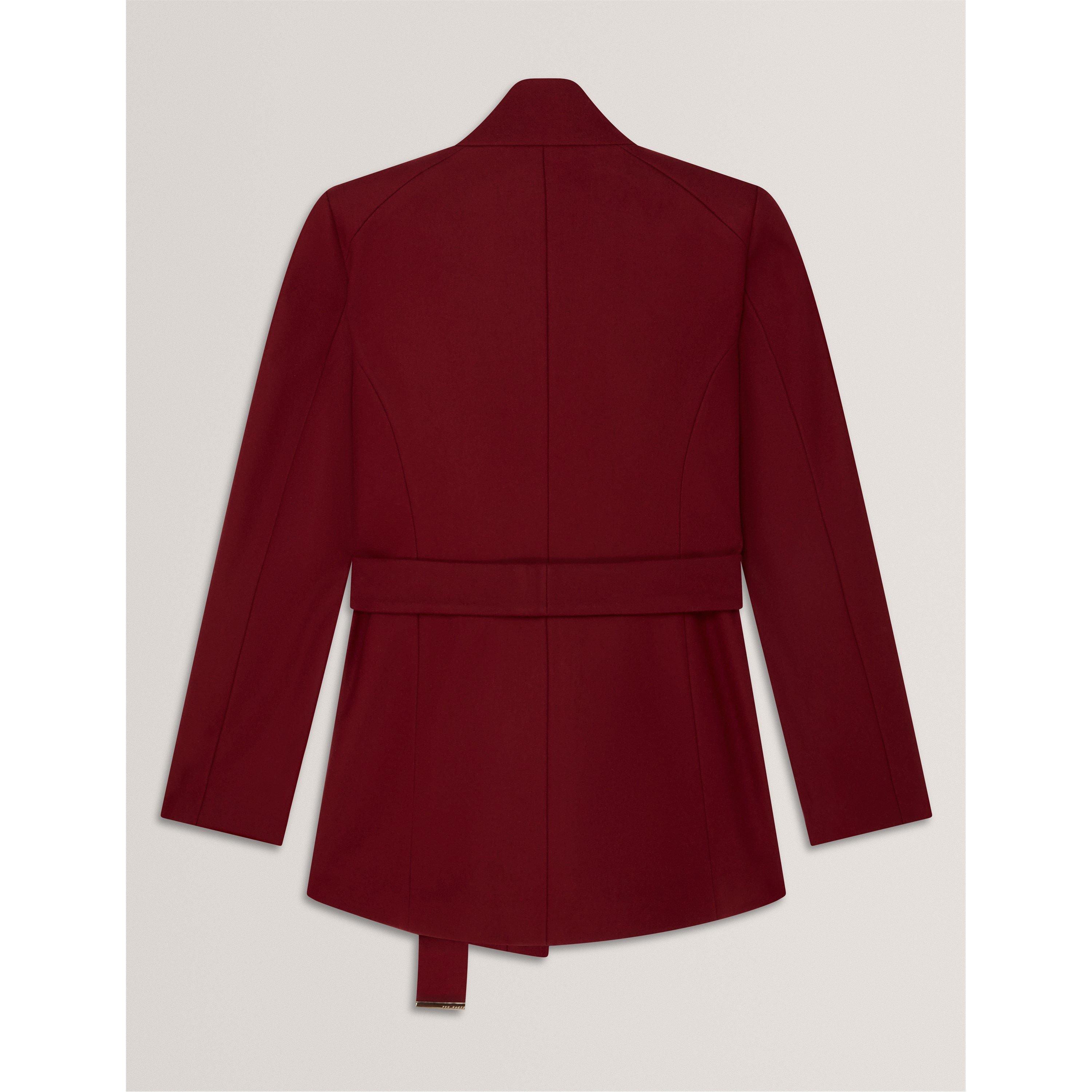 Wool Short Belted Overcoat