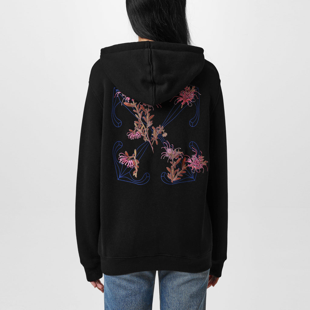 Pinkflower Embroidered Arrow Hoodie