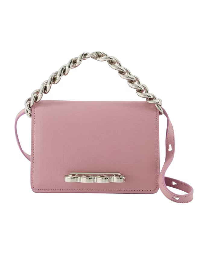 Pink Leather Mini Chain Bag