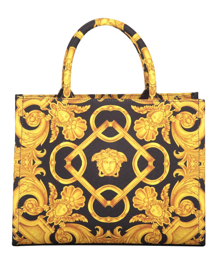 Jacquard Motif Canvas Tote Bag
