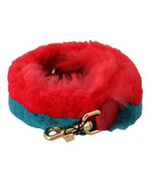 Elegant Red Lapin Fur Shoulder Strap