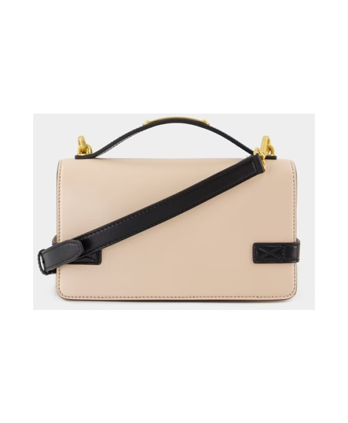 Crossbody Leather Bag Neutral/Black