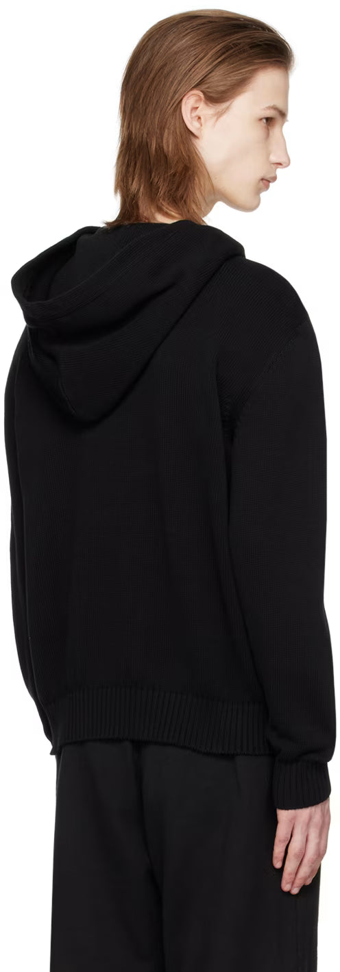 Black Embroidered Hoodie