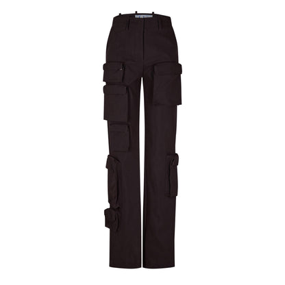 Multi Pocket Straight Cut Cargo Trousers