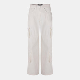 Fender High Waisted Cotton Wide Leg Cargo Trousers