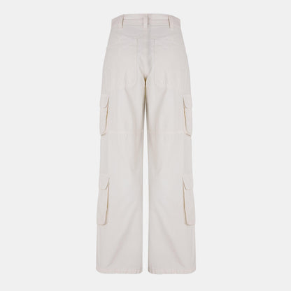 Fender High Waisted Cotton Wide Leg Cargo Trousers